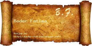 Beder Fatima névjegykártya